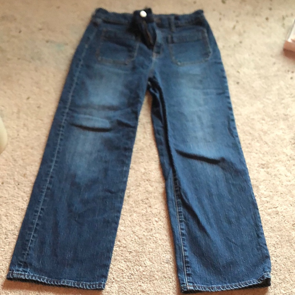 J. Crew High Rise Blue Jeans Slim Wide leg